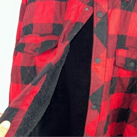 George Jacket Fleece Lined Long Sleeve Buffalo Check Plaid Winter Jacket - Picture 10 of 11